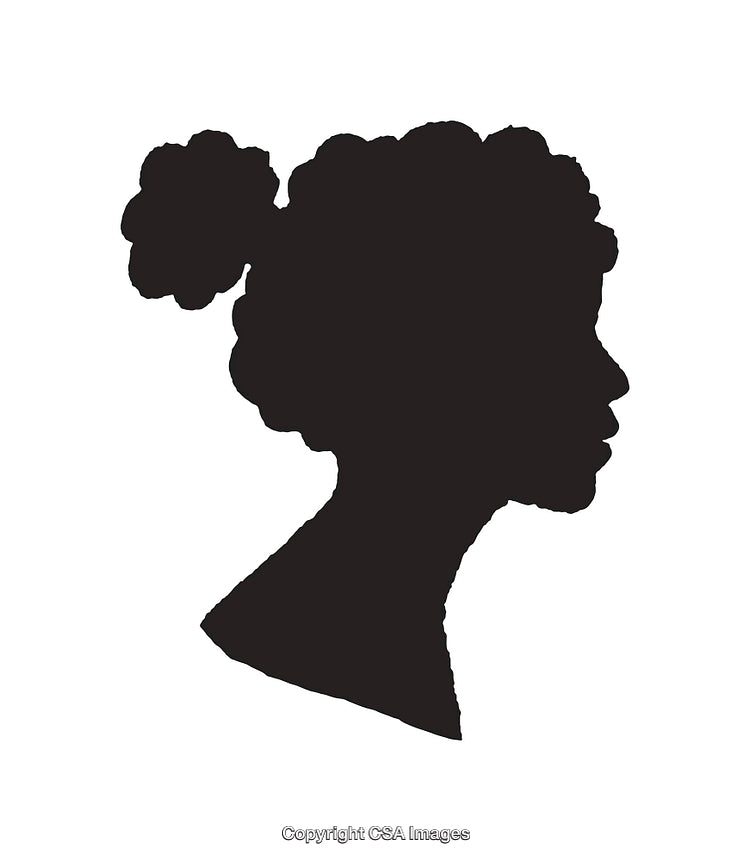 Silhouette of a Woman's Profile in Minimalist Black and White Art