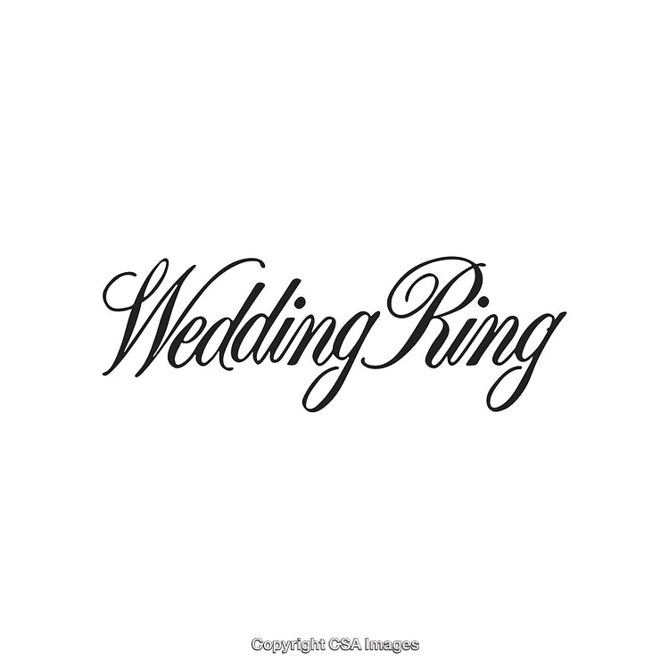 Elegant Calligraphy of Wedding Ring Text with Stylish Black Font