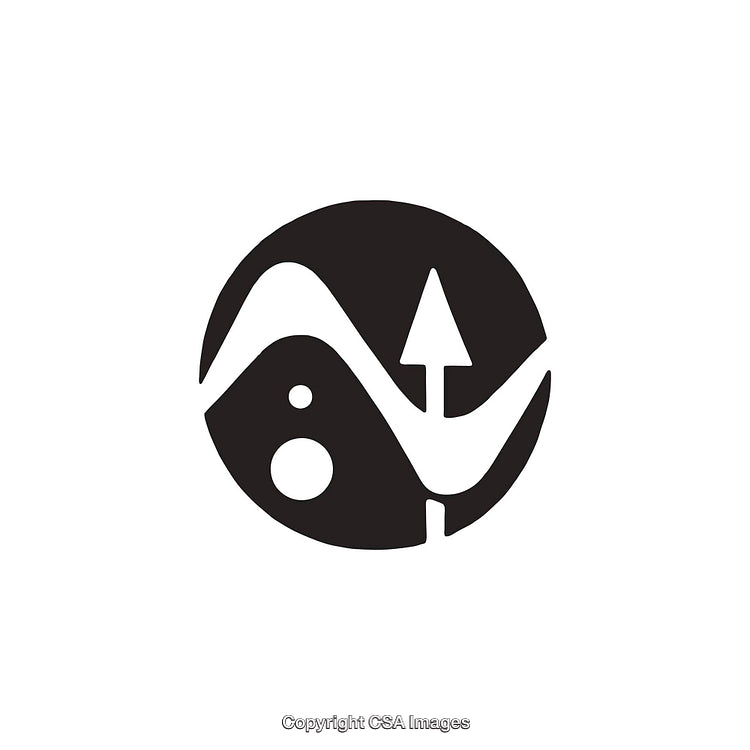 Abstract Black and White Nature-Themed Geometric Symbol