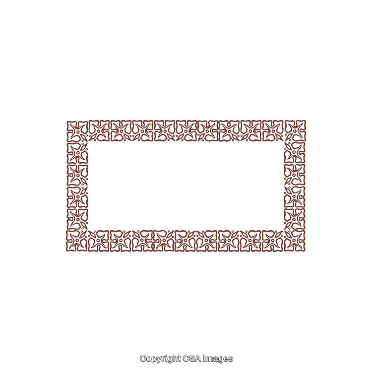 Intricate Rectangular Brown Frame with Geometric Pattern Design