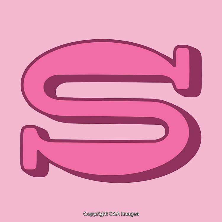 Stylized Pink Letter S on a Matching Pink Background