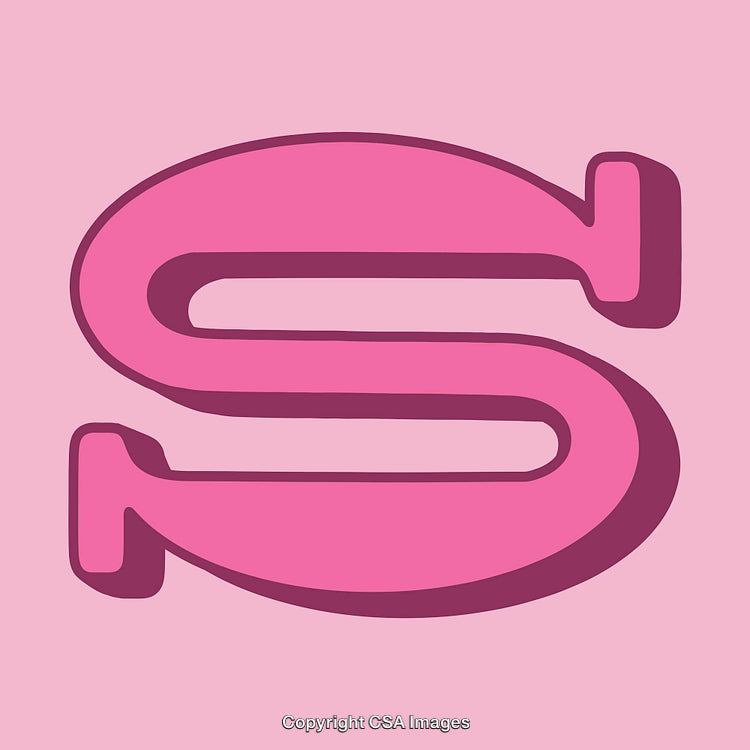 Stylized Pink Letter S on a Matching Pink Background