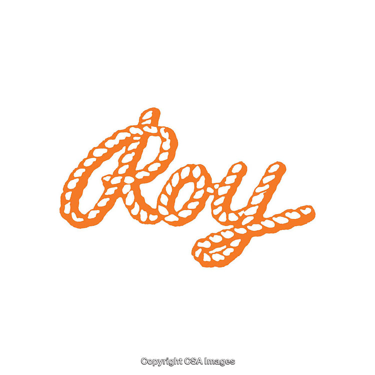Creative Orange Textured Design with Rope-Inspired Calligraphy Style