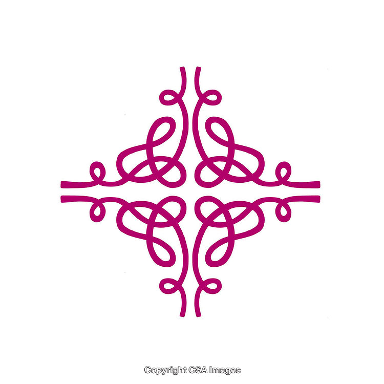 Abstract Pink Decorative Knot Pattern Design on White Background