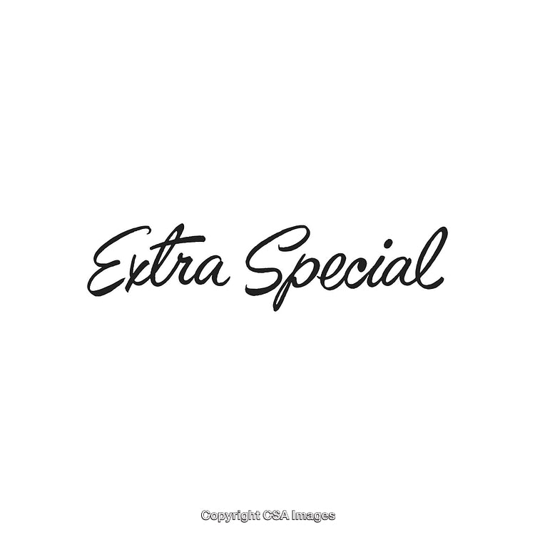 Elegant Cursive Script Text Reading 'Extra Special' on White Background