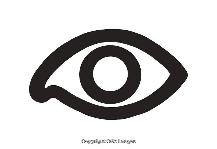 Minimalist Black and White Eye Icon with Bold Design