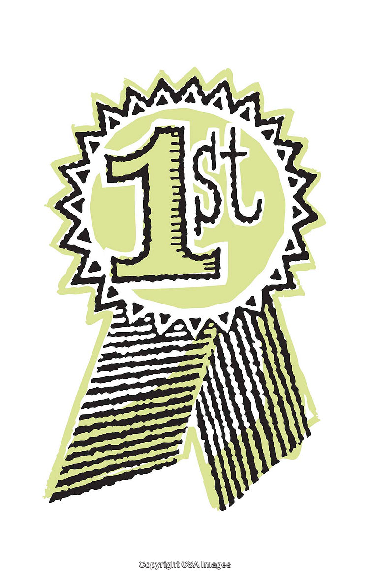 Hand-Drawn Illustration of a First Place Ribbon Award