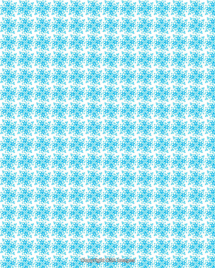Blue Circular Pattern Repeated on a White Background for Design Uses