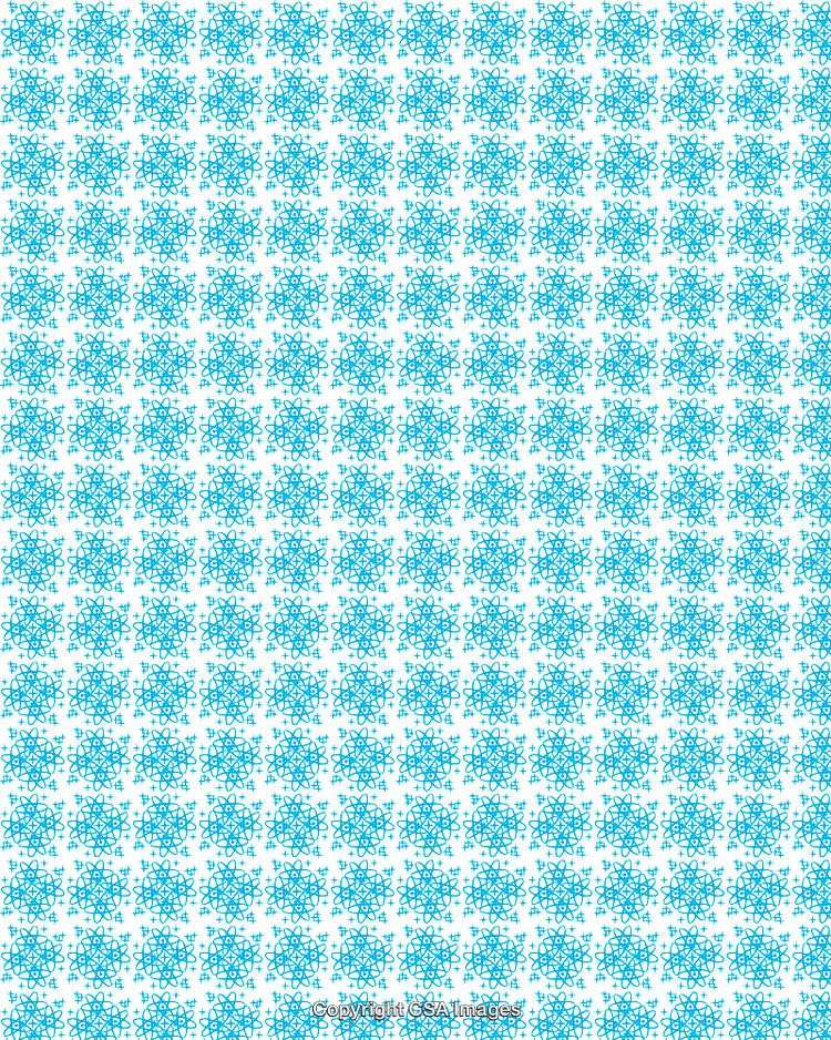 Blue Circular Pattern Repeated on a White Background for Design Uses