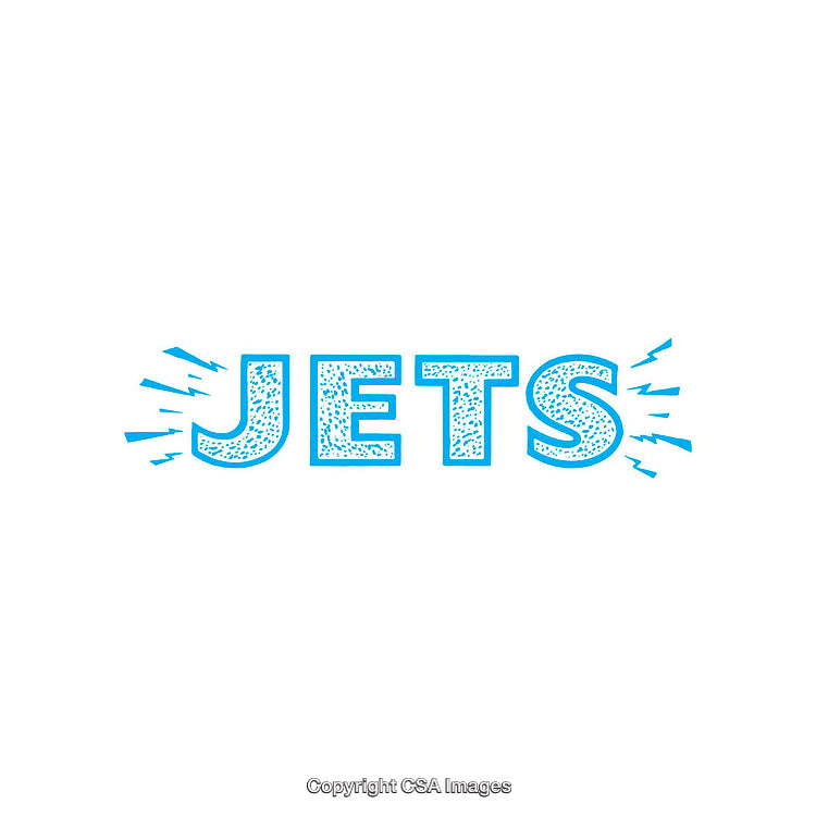 Creative Blue Jets Typography with Decorative Patterns and Energetic Lines