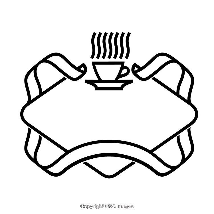Minimalist Coffee Cup Logo Design With Elegant Border Elements