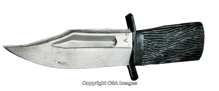 Plastic Model of a Knife with Blade and Detailed Handle Design