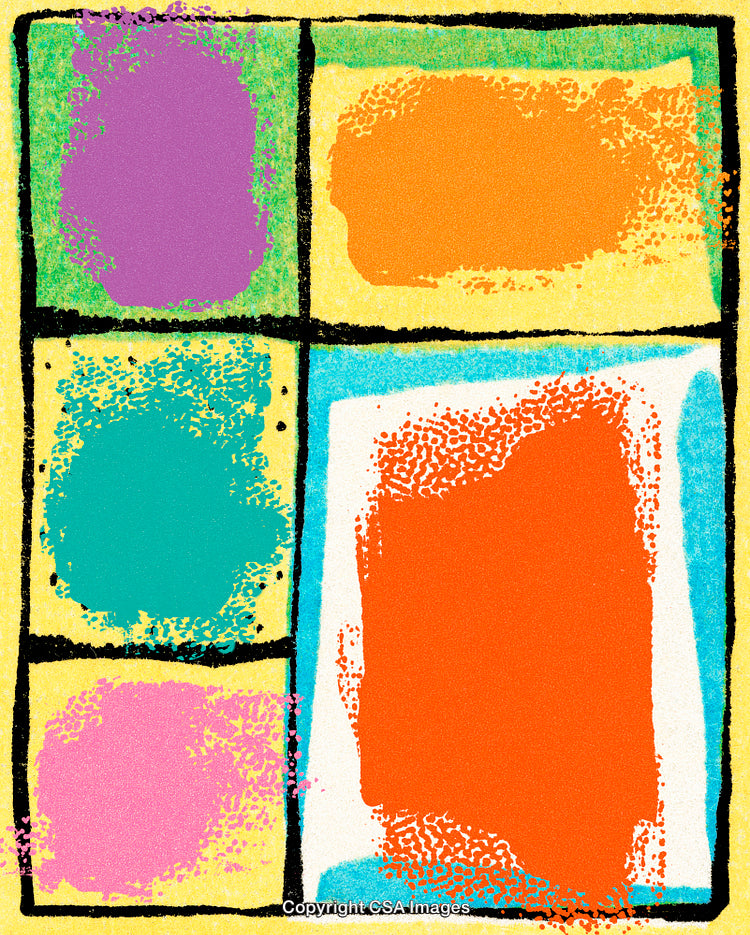 Vibrant Abstract Artwork With Bold Colorful Geometric Shapes and Patterns