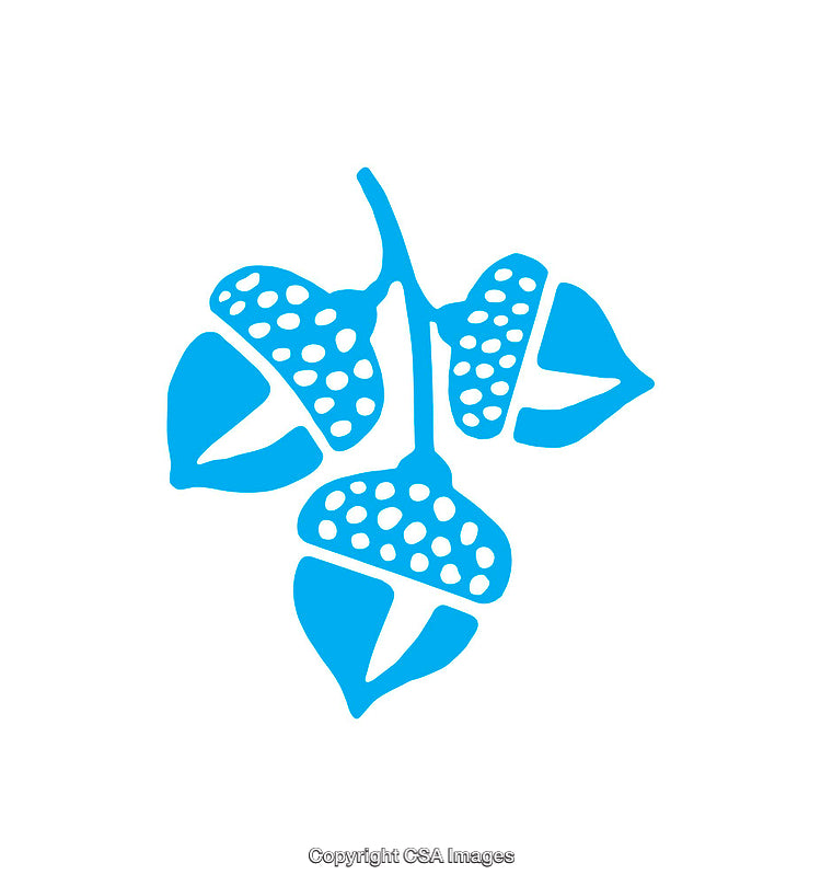 Blue Artistic Icon of Stylized Clustered Leaves with Polka Dots