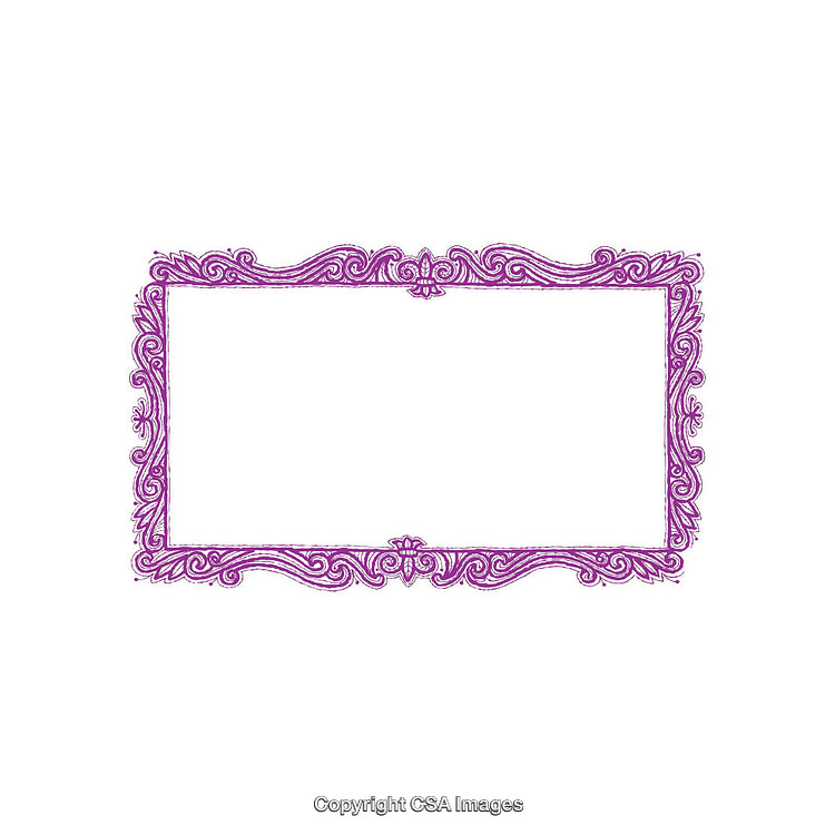 Elegant Purple Ornate Border Frame on White Background