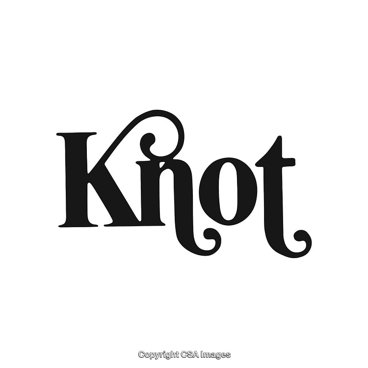 Stylized Typography Artwork Featuring the Word 'Knot' in Elegant Font Design