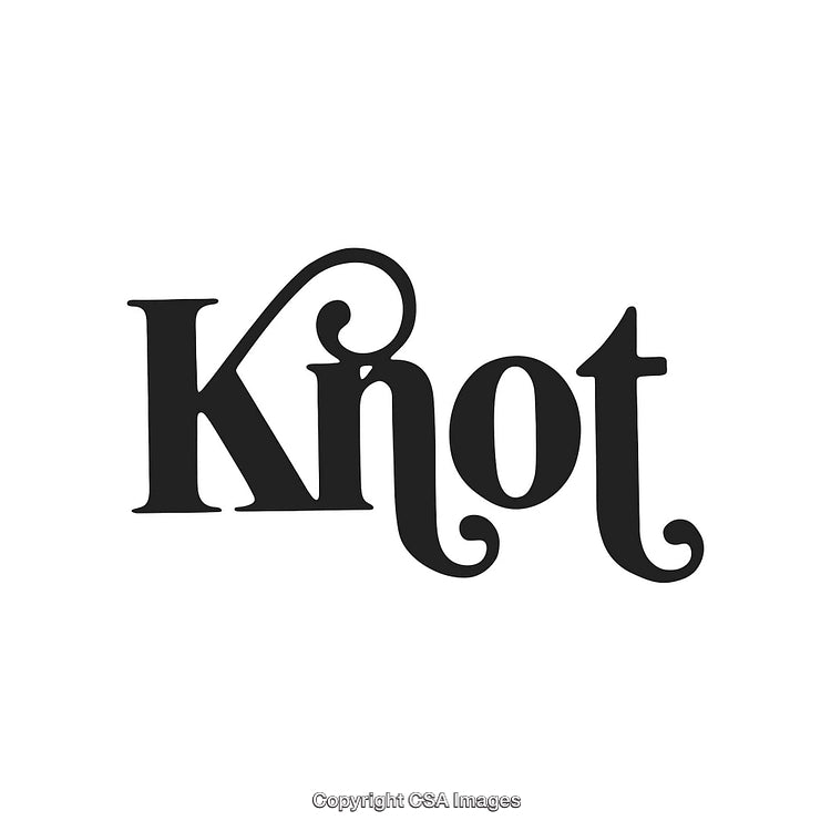 Stylized Typography Artwork Featuring the Word 'Knot' in Elegant Font Design