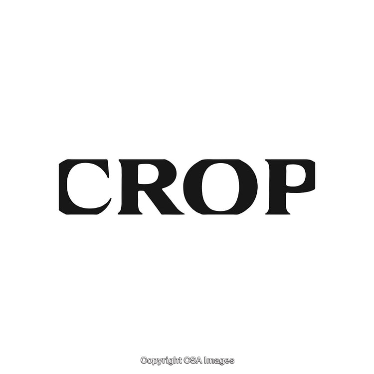 Modern Serif Typography Featuring the Word Crop on a Clean White Background