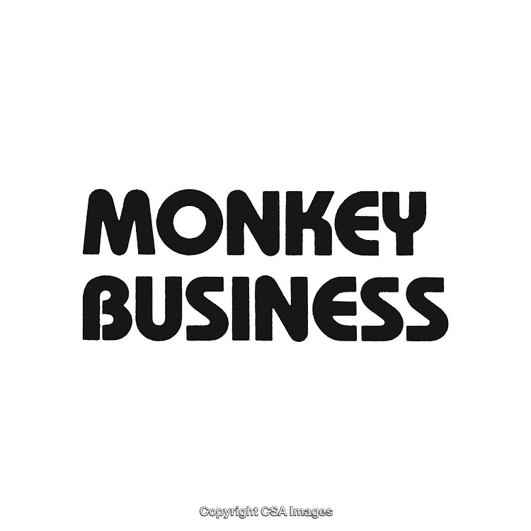 Playful Typographic Design Featuring Bold 'Monkey Business' Text Artwork