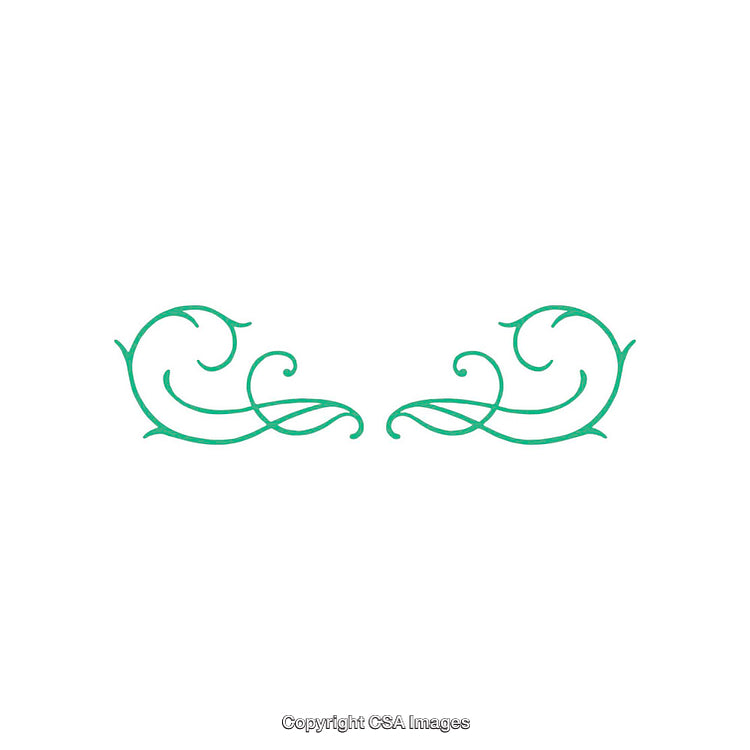 Elegant Green Ornamental Swirls on a White Background for Decorative Use