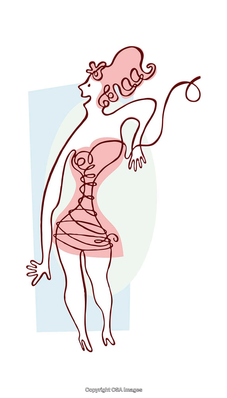 Abstract Line Illustration of a Stylish Woman in Minimalistic Colors