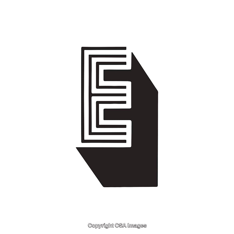 Minimalist Letter E Logo with Bold Monochrome Design
