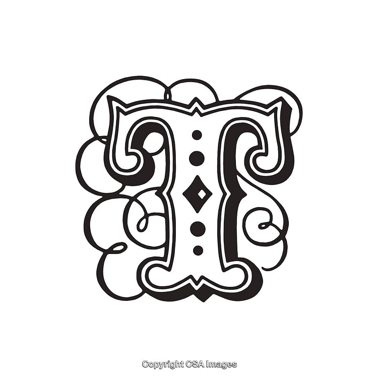 Elegant Decorative Illustration of the Letter T With Minimalist Styling