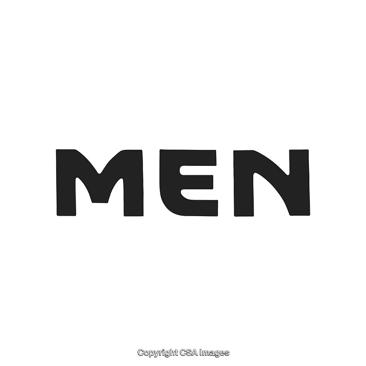 Black Text Spelling 'MEN' on a Clean White Background