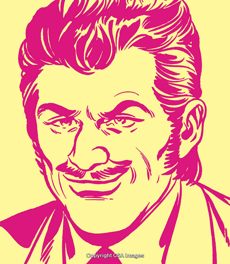 Retro Pop Art Illustration of a Confident Gentleman in Vibrant Colors