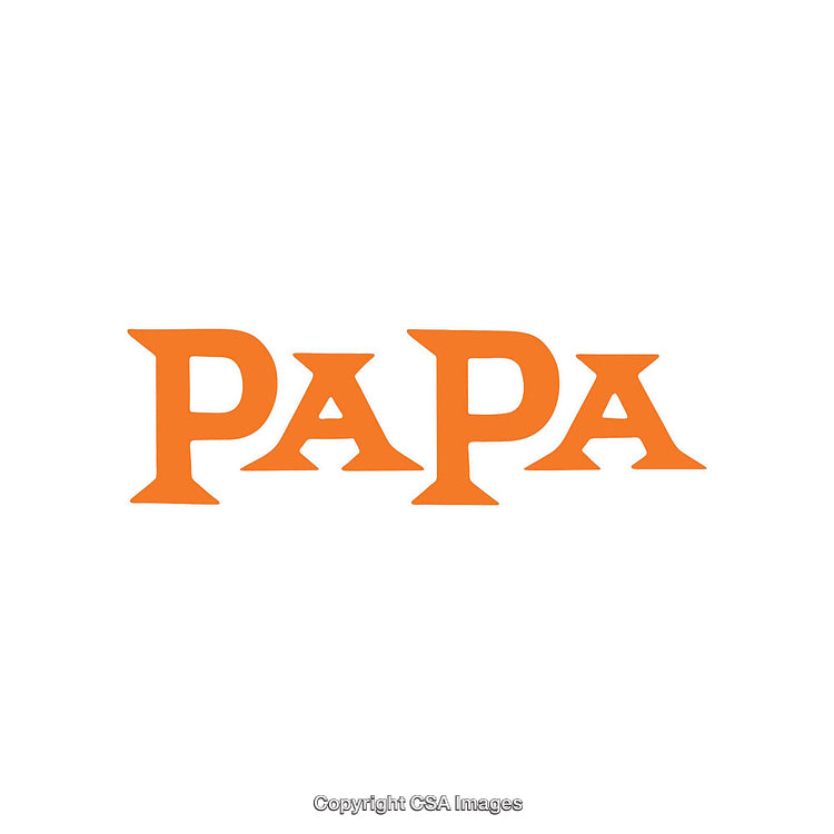 Bright Orange 'PAPA' Text on White Background