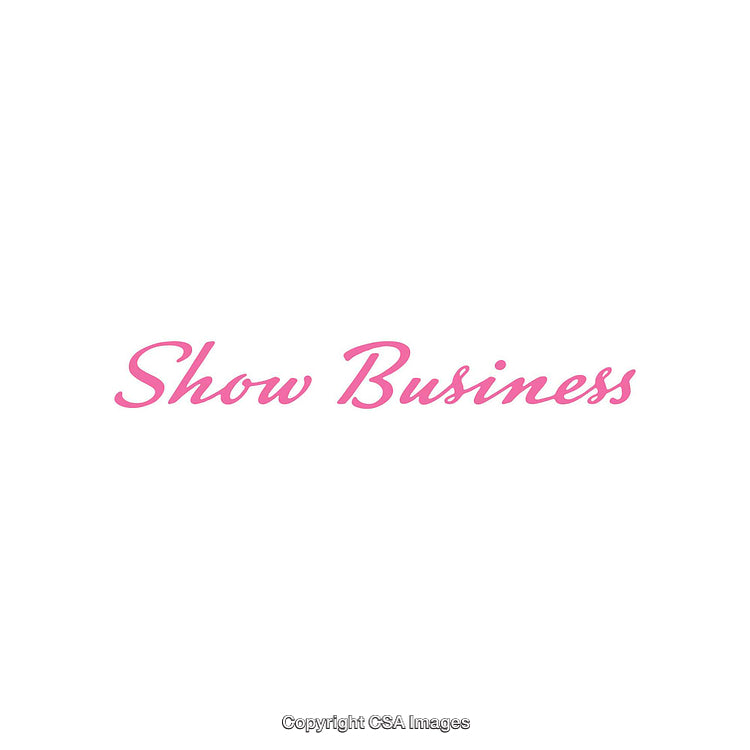 Elegant Pink Font Highlighting Show Business on a White Background