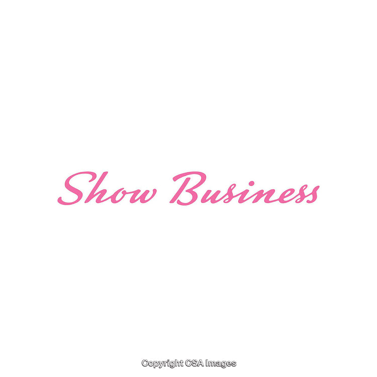 Elegant Pink Font Highlighting Show Business on a White Background