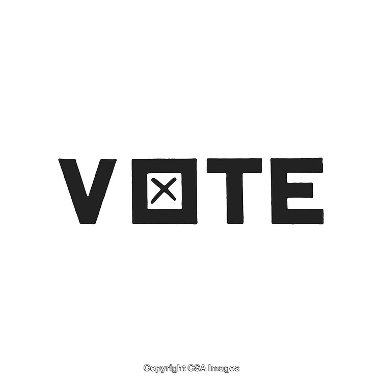 Vote Typography with a Check Mark in a Minimalist Design Style