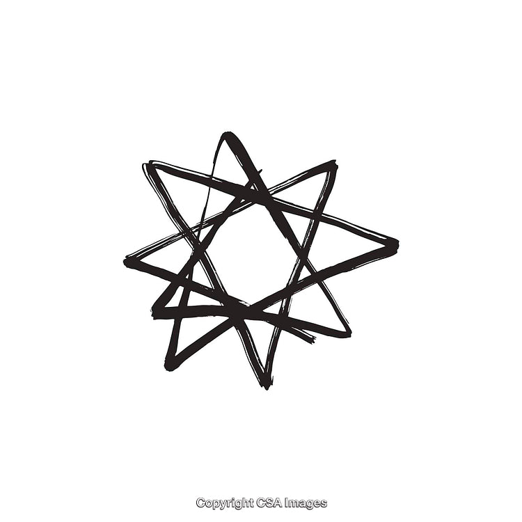 Hand-Drawn Star Shape with Artistic Black Brushstrokes