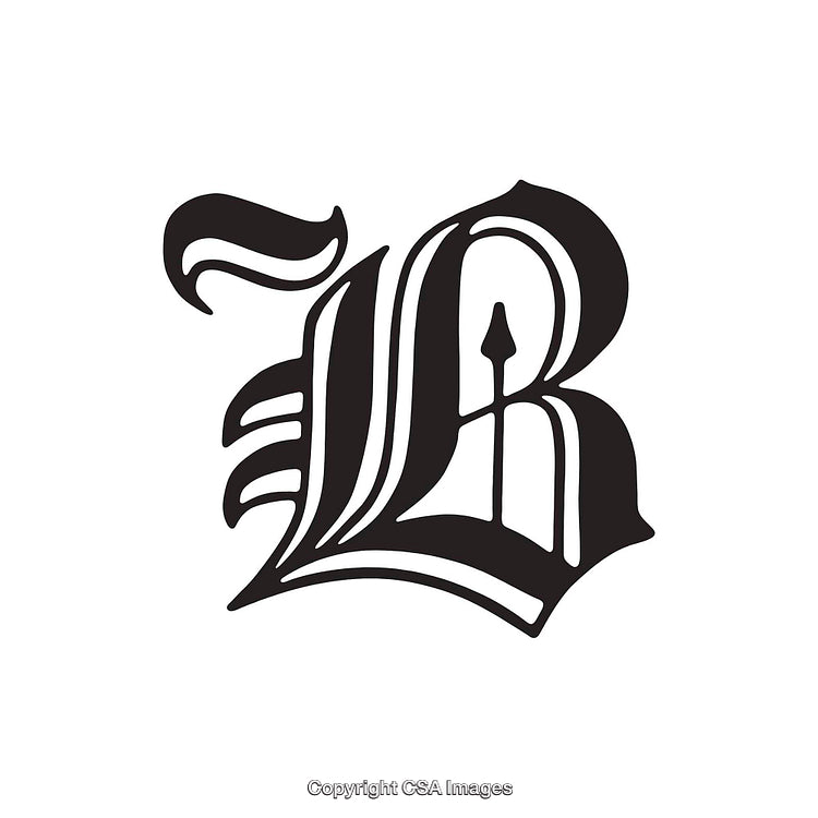 Elegant Monogram Design Featuring Ornate Letter B with Decorative Details