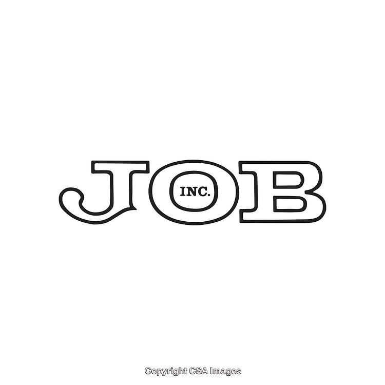 Simple Job Inc Logo Design in Black and White on a White Background