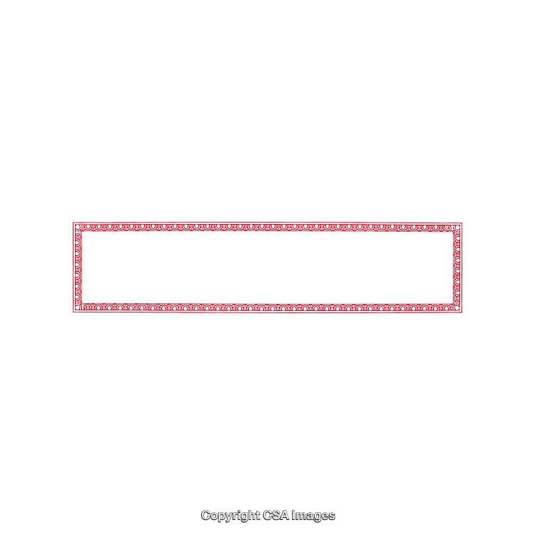 Elegant Rectangular Red Frame with Decorative Border on White Background