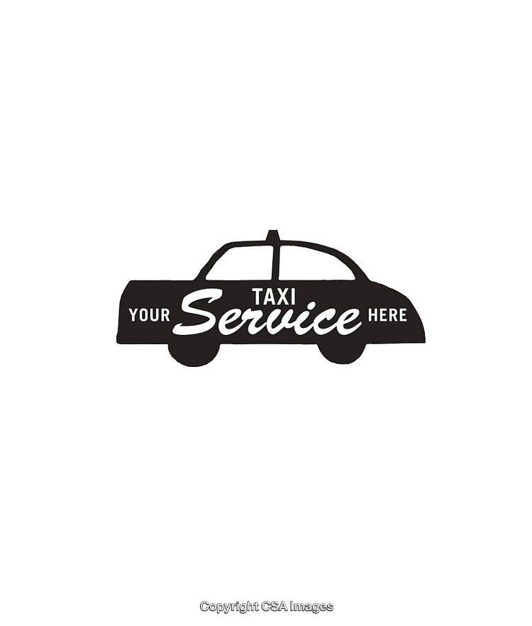 Black and White Taxi Service Logo Design for Branding and Marketing Needs