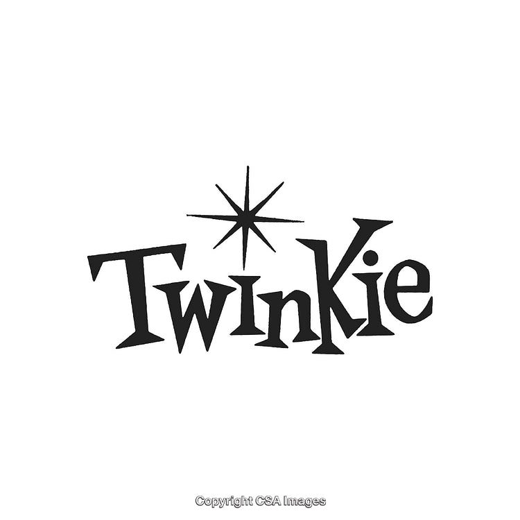 Retro Twinkie Logo With Stylized Starburst Design and Vintage Typography