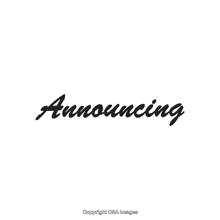 Elegant Script Lettering Displaying the Word Announcing on White Background