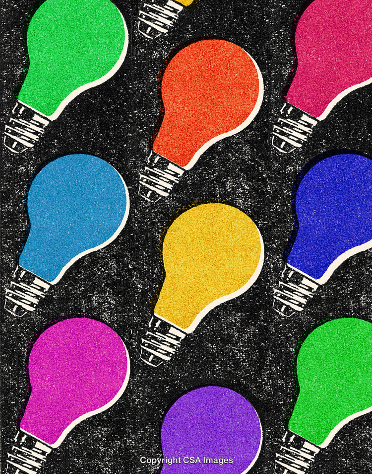 Vibrant Light Bulbs Pattern on a Textured Background