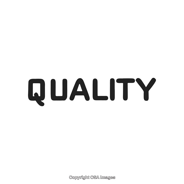 Bold Black 'Quality' Text on White Background With Minimalist Design