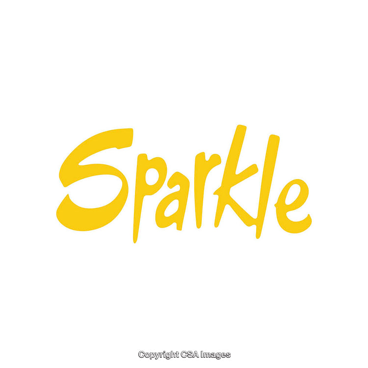 Modern Yellow Sparkle Text Logo Design on White Background