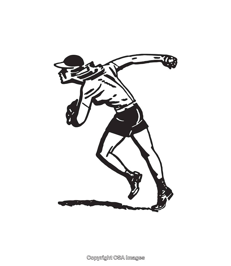 Dynamic Black and White Illustration of an Athletic Running Figure