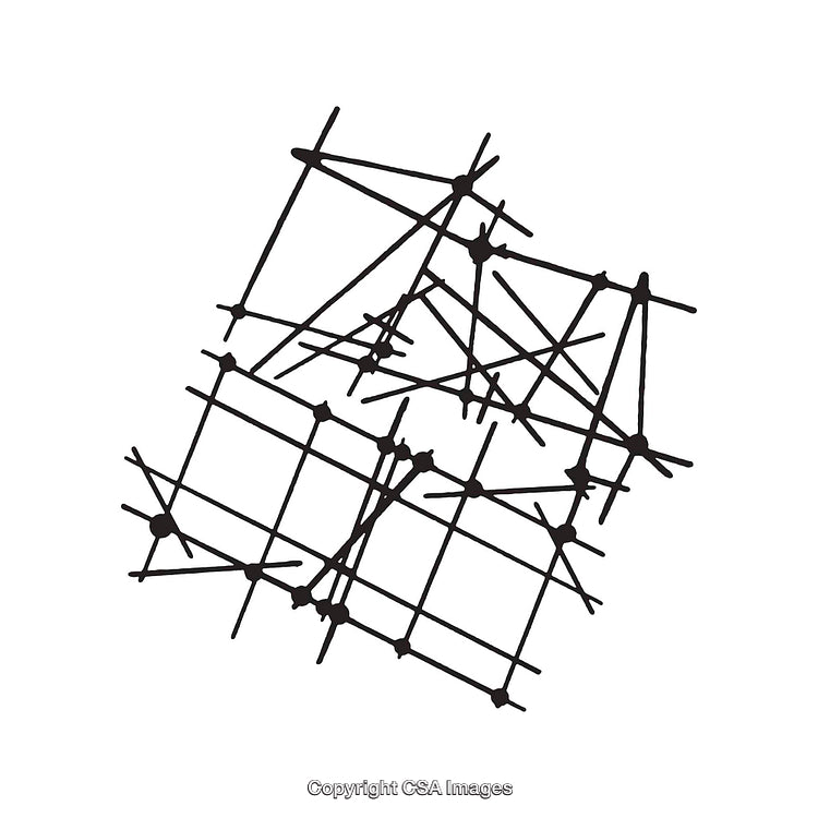 Abstract Illustration of Black and White Geometric Dingbat Shapes and Patterns