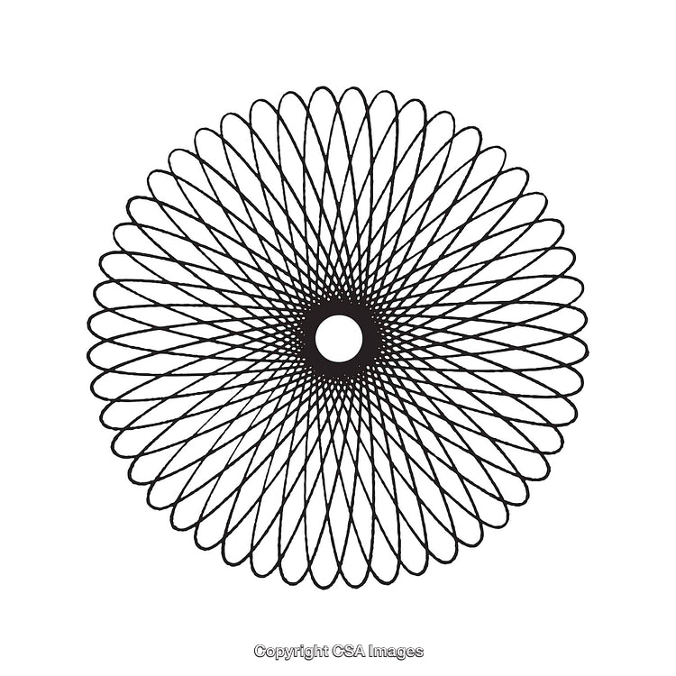 Intricate Black and White Spiral Patterned Abstract Circular Design