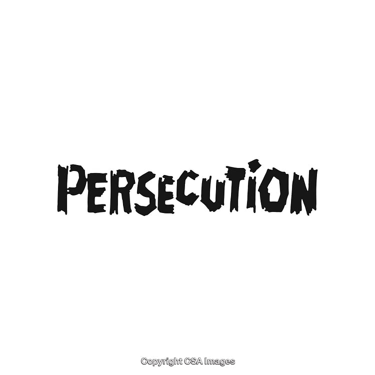 Illustration Highlighting the Word Persecution in Bold Handwritten Lettering