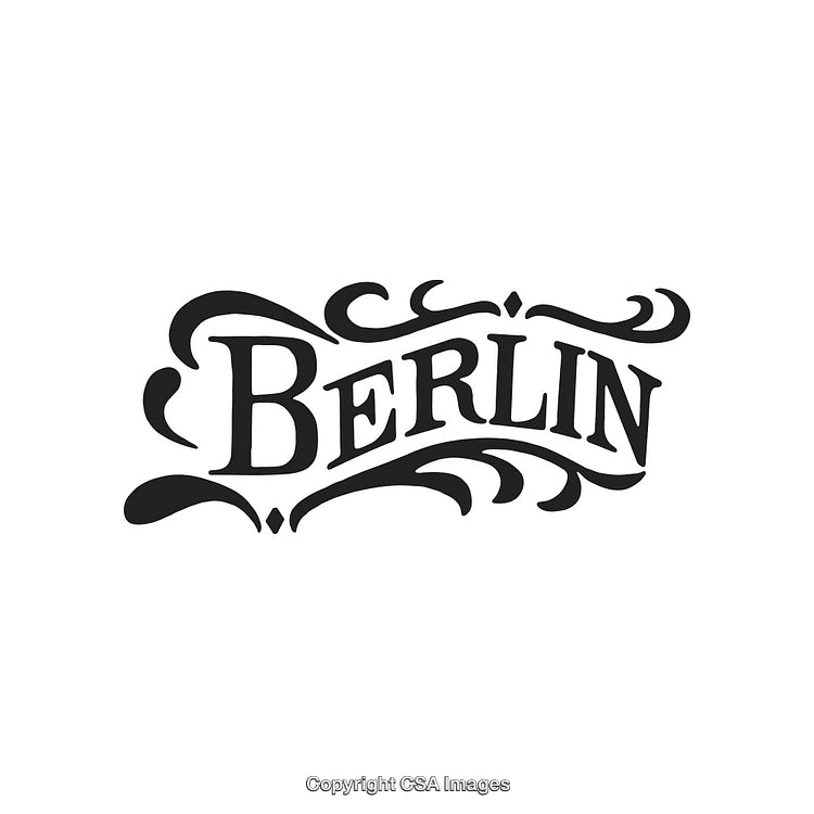Berlin Typography Design Featuring Vintage Ornamental Decorative Elements