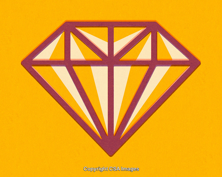 Geometric Diamond Illustration on a Bold Orange Background