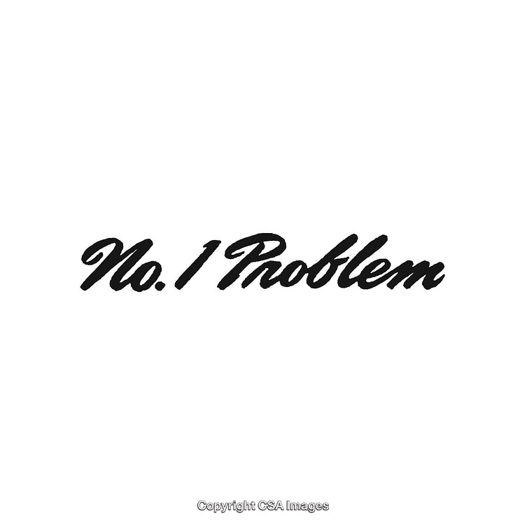 Black Script Text Displaying 'No.1 Problem' with White Background